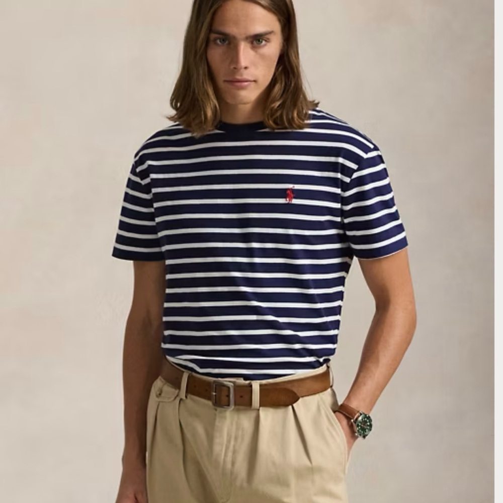 Polo Ralph Lauren Custom Slim Fit Striped‎ Shirt Preppy Classic Casual Academia